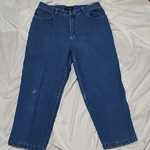 Ralph Lauren High Waist Capri Blue Denim Jeans Sz 16W